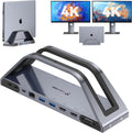 TobenONE 14-in-1 MacBook Pro/Air Docking Station Dual 4K Monitor, Laptop Docking Station Stand for MacBook M1-M5/Neo, Driver-Based, USB C Dock with 65W Power Adapter, 2 HDMI,VGA, 5Gbps USB, RJ45