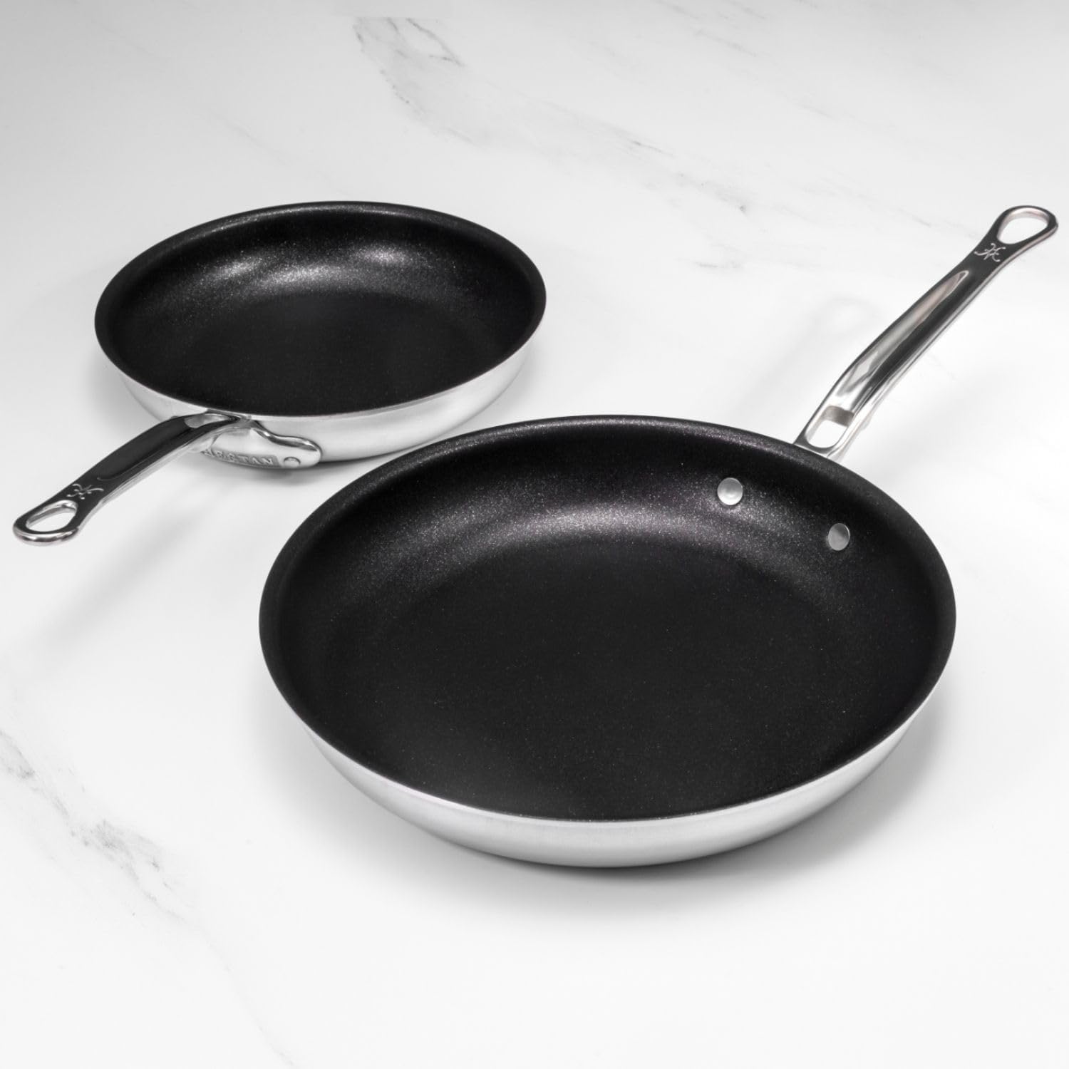 Thomas Keller Insignia by Hestan - Stainless Steel Frying Pan Set with TITUM Nonstick System, Induction Cooktop Compatible, Made without PFOAs (8.5' & 11')
