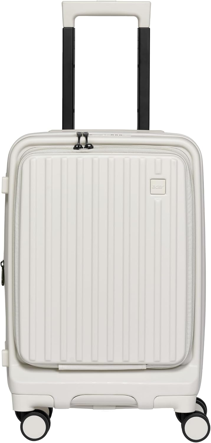 acer Barcelona Hardside Expandable 20-Inch Carry-On Luggage Laptop Bag | 360 Degree Silent Spinner Wheels | Front-Opening Design | Post-Consumer Recycled Plastics | TSA Approved Lock | Shell White