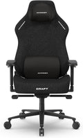 DXRacer Craft L Video Gaming Chair for Adults, Ergonomic Office Reclining Computer Chair with Magnetic Head Pillow and Lumbar Support, Racing Style Height Adjustable (Woven Fabric, Black)