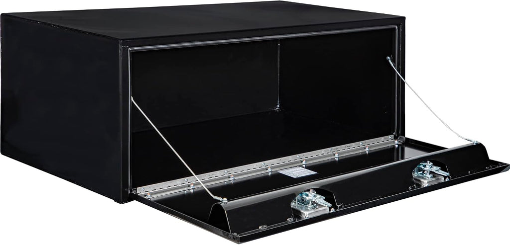 Buyers Products 1708310 Black Steel Underbody Truck Tool Box – 18 x 24 x 48 Inch - Truck Bed & Underbelly RV Storage Box, Locking T-Latch, Weather-Resistant, Heavy-Duty Flatbed Job Box, Made in USA