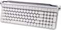 Retro Typewriter Mechanical Keyboard with Tablet Stand, 100 Keys LED Backlit, ABS+PBT Keycaps, Wired/Bluetooth, Blue Switch, Compatible with Windows/Mac/iOS/Android (White)