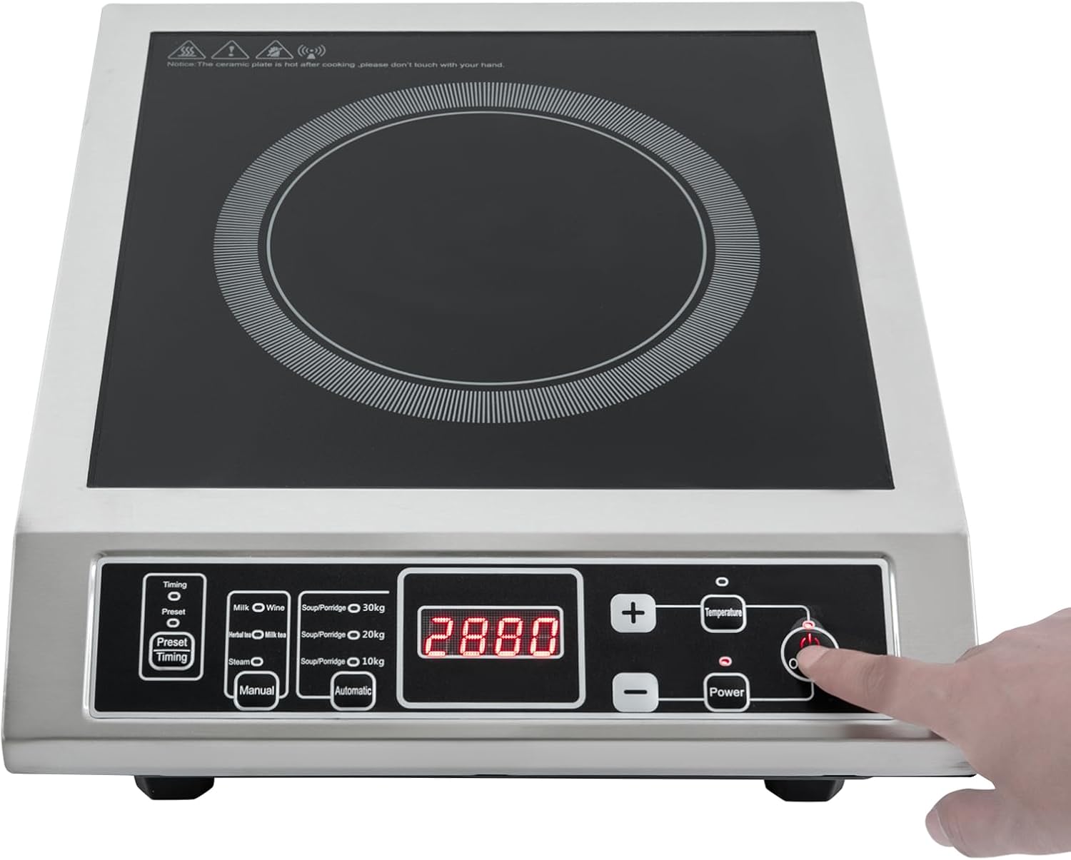 Induction Cooktop,Portable Induction Cooktop Countertop Burner,Professional Countertop Induction Cooktop with Timer, 0-3H,Overheating Protection (3500W)