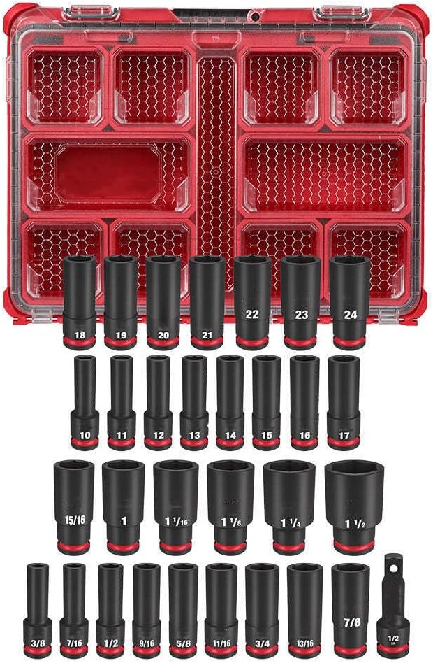 Tools Combo Kit Impact Socket Set fits Milwaukee 49-66-6806 Shockwave 1/2' Impact Duty Socket Packout Set - 31 PC