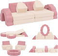 LOAOL Kids Couch 10PCS, Modular Kids Play Couch, Multifunctional Foam Toddler Sofa, Imaginative Convertible Play Sofa for Playroom(Medium Size)