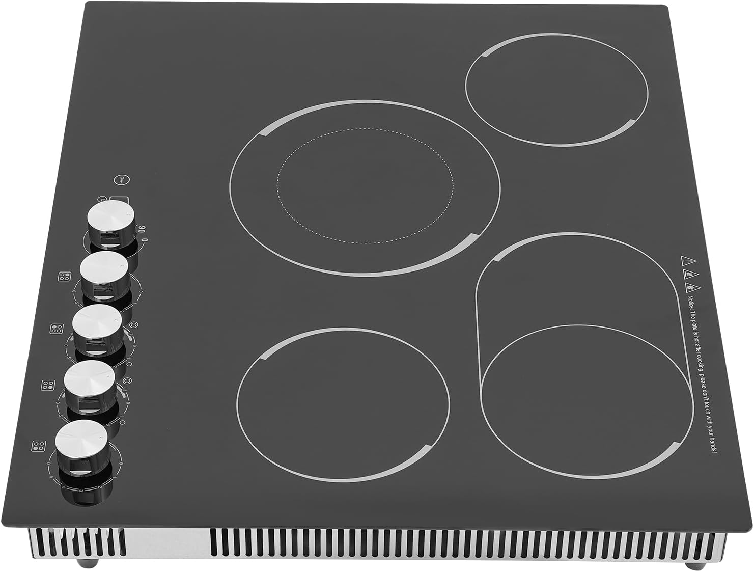 4 Burners Electric Cooktop, 24In Electric Kitchen Stoves 1200W Induction Cooktop with LED Screen for Home and Hotel 23.62 x 20.08 x 3.94 Inch