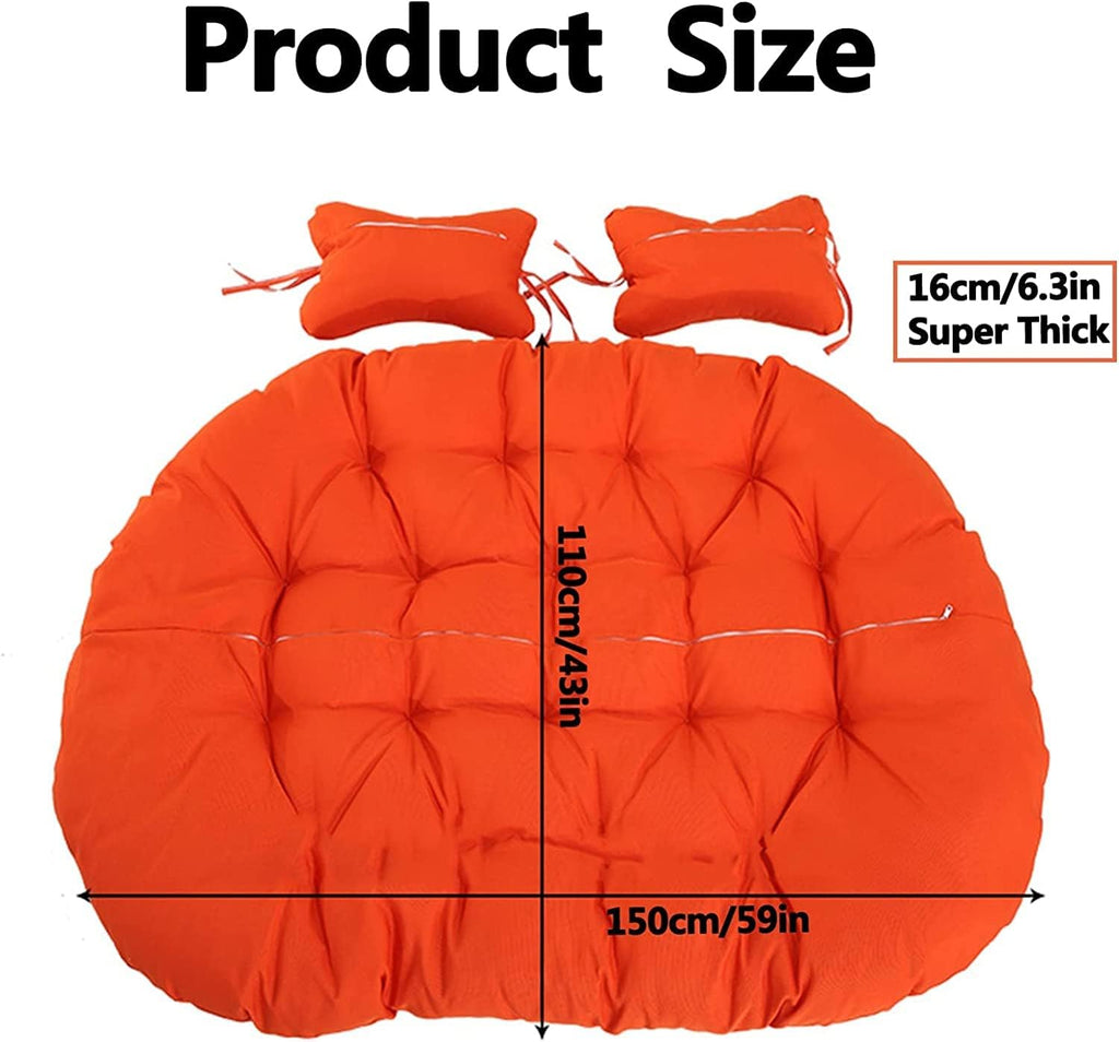 GARCAN Large Egg Chair Swing Cushion, Hanging Hammock Chair Cushion Replacement,Washable Thick Persons Wicker Outdoor Swing Cushions, Waterproof and Sun-Resiatant,C