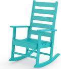 GREENVINES Outdoor-Rocking-Chair | HDPE Plastic | Patio Rockers | Porch Rocker Chairs | Shaker | Oversized | High Ladder Back | Big & Tall | PentaLuxe |Aqua