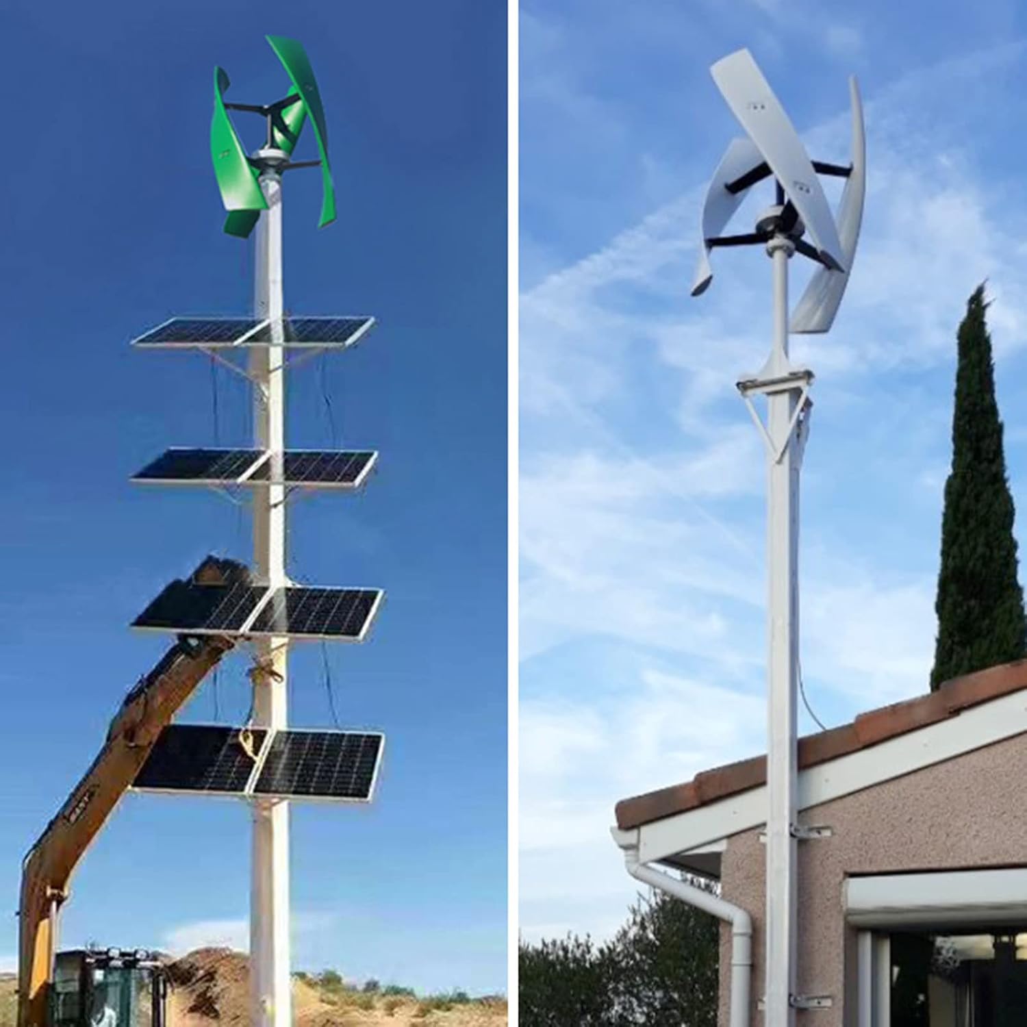 Vertical Axis Maglev Wind Turbine Generator Kit, with MPPT Controller 12V 24V 48V 220V 3 Blades Low RPM Vertical Wind Power Generator 3000W