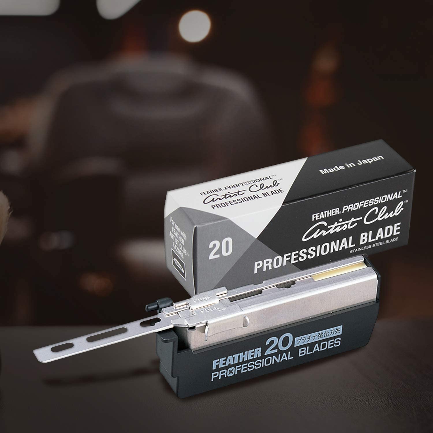 Feather Artist Club Professional Single Edge Razor Blades - Fits Any Artist Club Straight Razor - Platinum-Coated for Sharpness & Precision - Barber Supplies for Shaving & Outlining (200 Count)