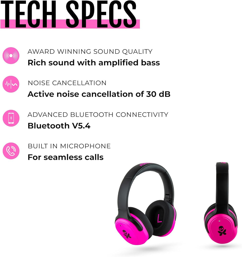 H2O Audio Betty x RIPT Ultra Over-Ear Sport Headphones, Premium Sound Active Noise Cancellation and Transparency Mode, 50-Hour Battery Life, 2 Sets of Ear Cushions - Sweatproof Silicone or Leather