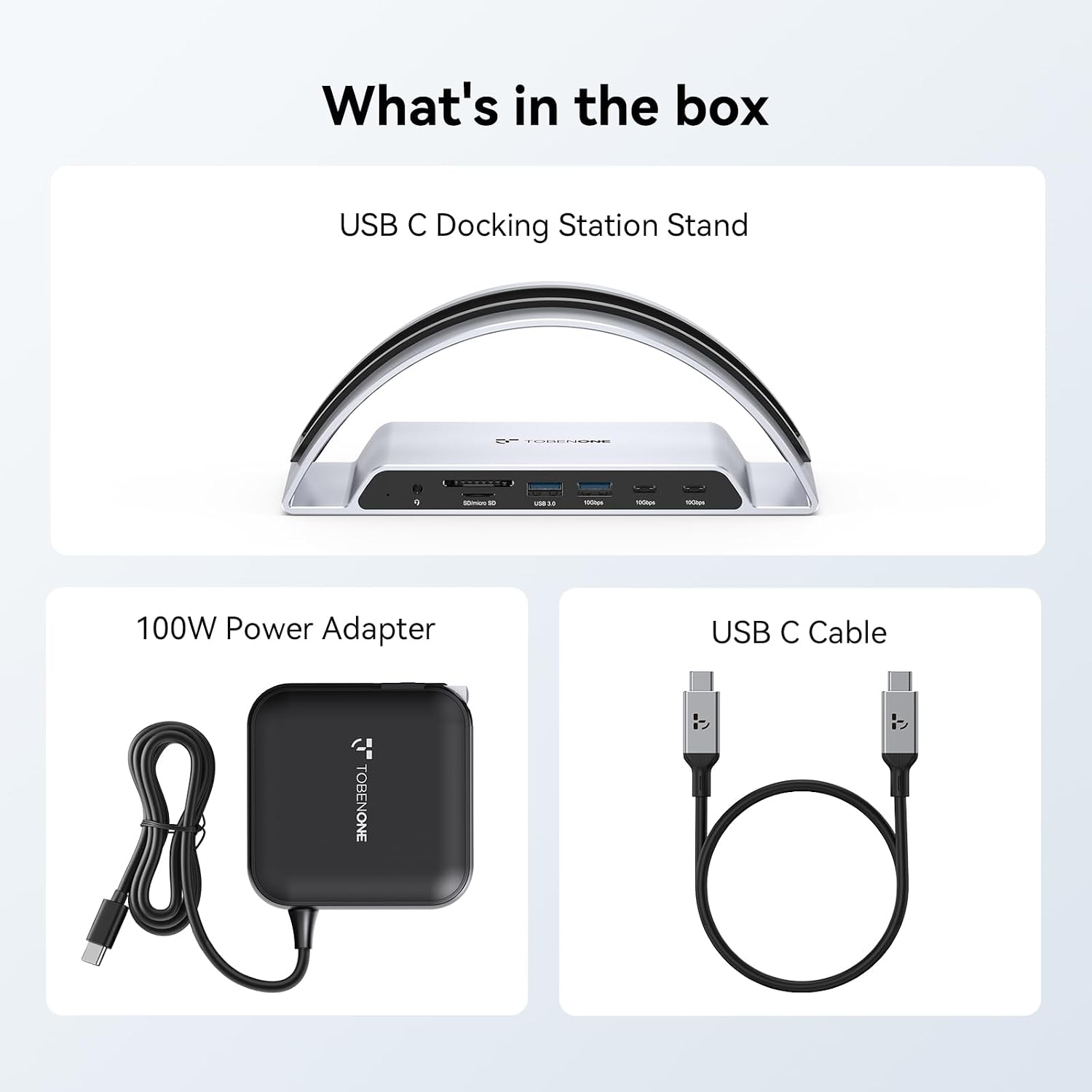 TobenONE Laptop Docking Station Dual Monitor 4K@60Hz with 100W Power Adapter, Vertical Docking Station with HDMI, USB A&C 3.2 Ports, SD/microSD, Audio for Dell/HP/Lenovo/Surface