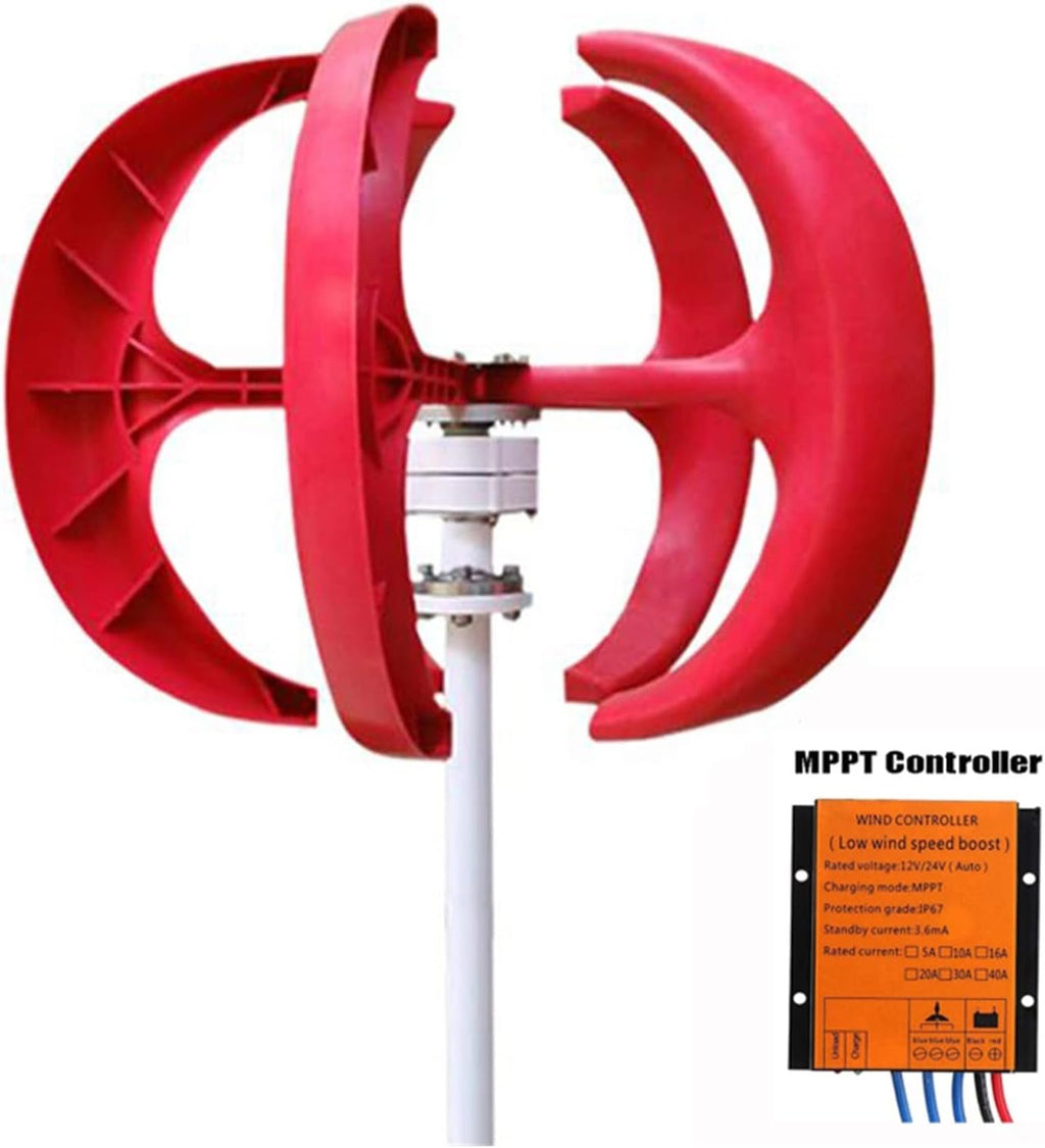 Wind Turbine Generator, 3000W Small Vertical Axis Wind Turbine Generator 3KW 12V 24V 48V with MPPT Low Noise Windmill for Home Farm Wind System for Boats, Gazebos, Chalets, or Mobile Homes(White with