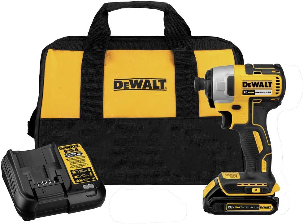 DEWALT 20V MAX Impact Driver Kit, Cordless, Storage Bag, Battery, and Charger Included (DCF787C1)