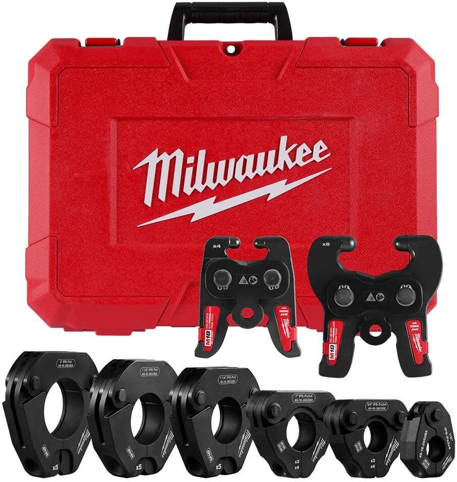 Milwaukee 1/2 Inch - 2 Inch IPS-P Pivoting Press Ring Kit for M18 FORCE LOGIC Press Tools