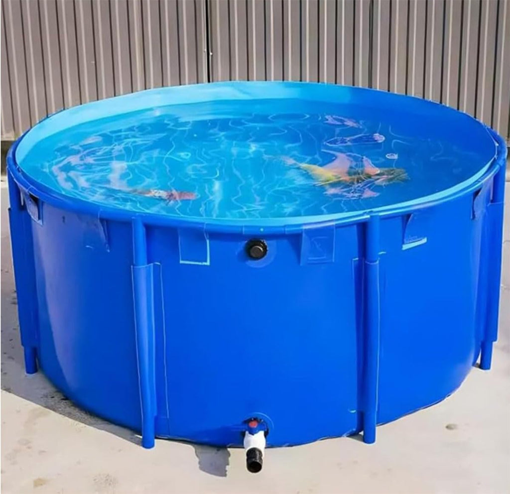Above Ground Pond,PVC Fish Pond,Canvas Fish Pond Pool,Round Thickening Fish Pond Pool,Pool Above Ground with Durable Framed,for Fish Farming,Aquatic Products Breeding Pond 59 X31.5 in/356Gal
