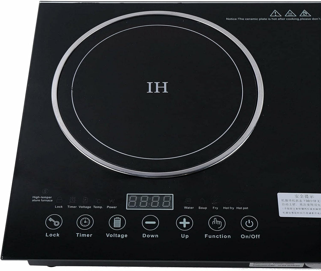 Electric Induction Cooker - Portable 2600W 8 Gear Firepower Electric Dual Induction Cooker Cooktop Countertop Double Burner Suitable for Cast Iron, Stainless Steel Cookware and Kitchen or Resturant