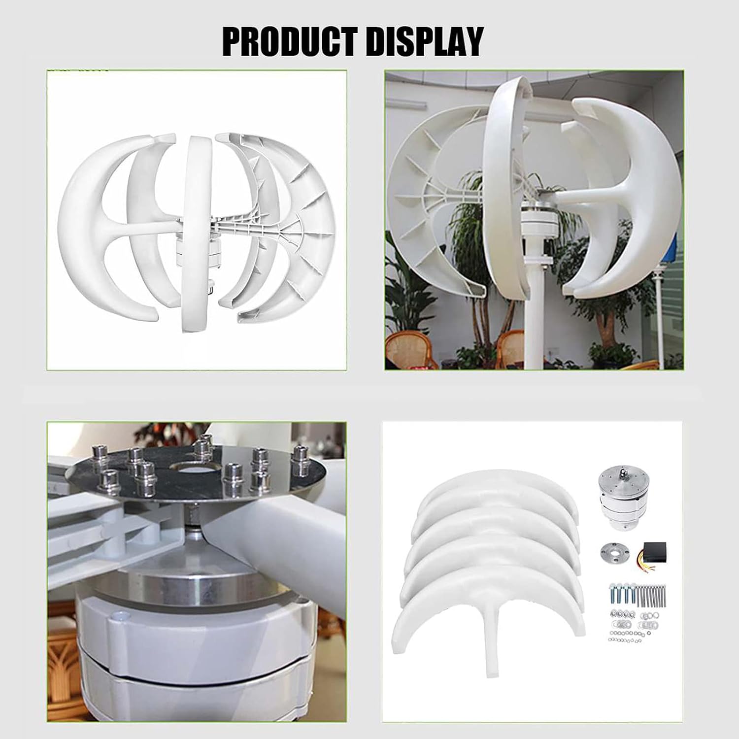 Vertical Axis Wind Power Turbine Generator 3000W-4500W 12V 24V 48V Low Noise High Efficiency Upright Windmill for Farm Seashore Boat