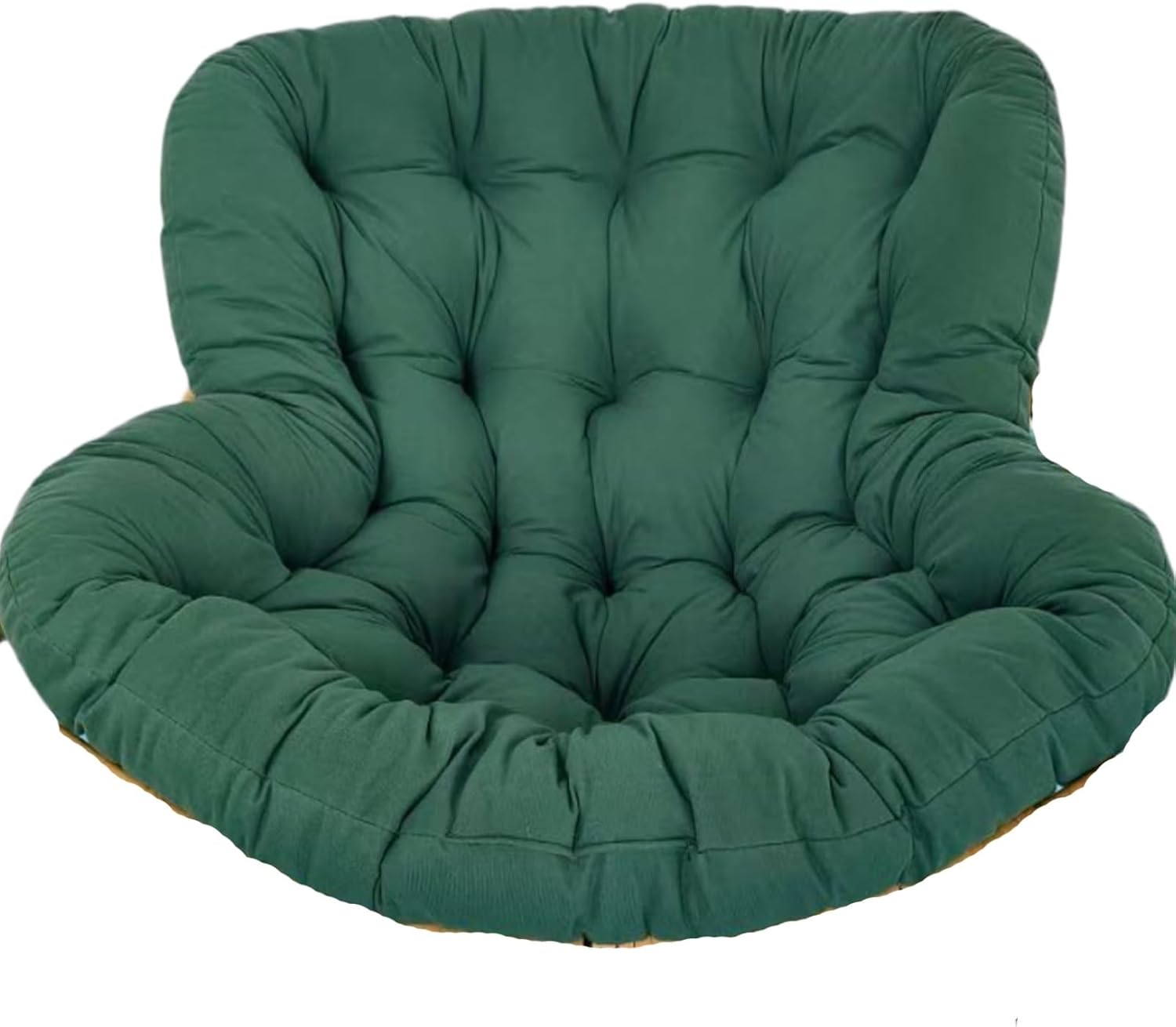 Thickened Waterproof Papasan Rocking Chair Cushion (Only Cushion) – Patio Egg Chair Pad, Outdoor/Indoor Rattan Hammock Chair Cushion for Porch, Garden, Balcony(Dark Green)