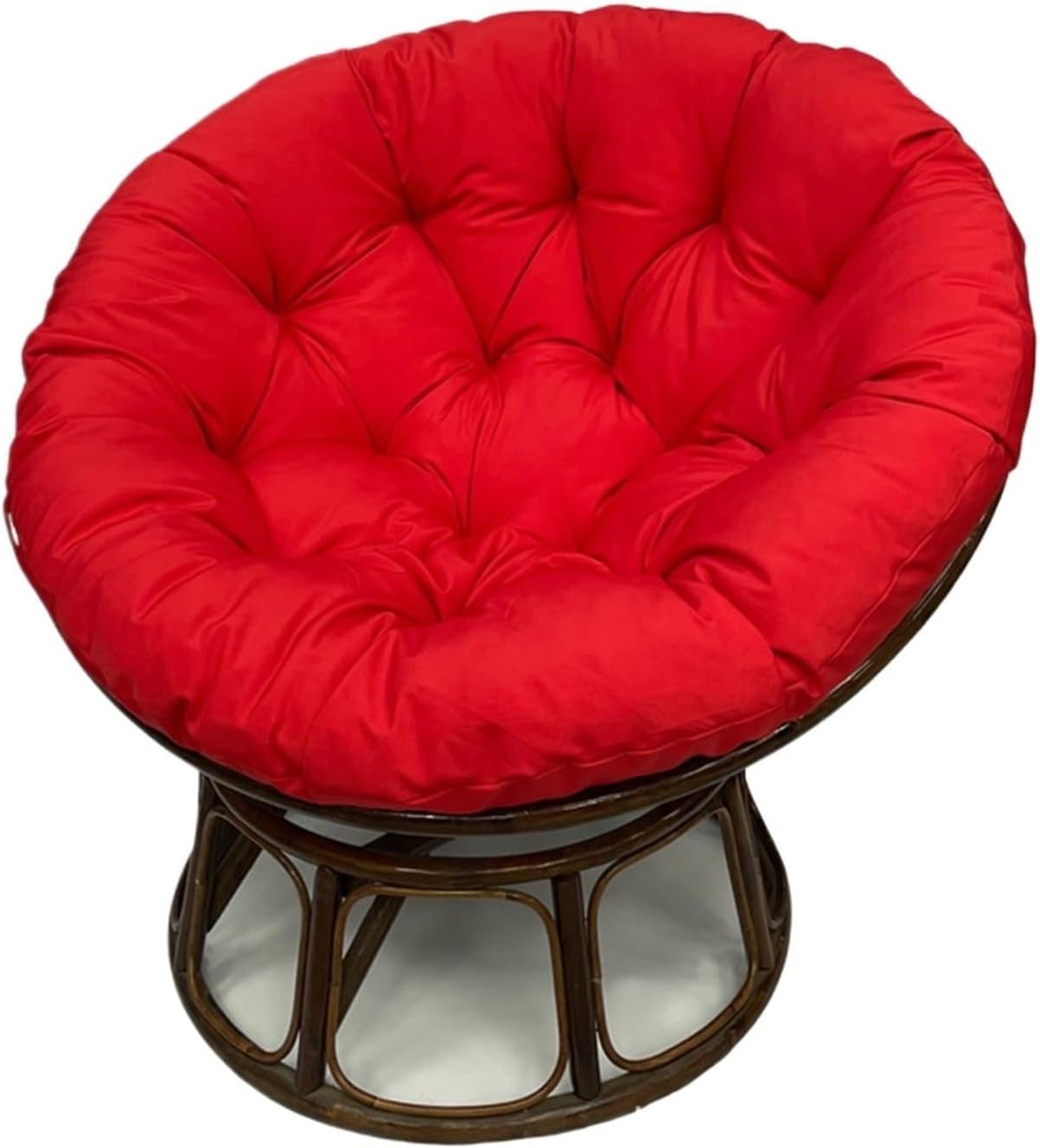 Tufted Rattan Papasan Chair Cushion, Waterproof Saucer Chair Cushion, Hanging Egg Swing Seat Pads for Outdoor Indoor Garden Patio Furniture (Without Seats)