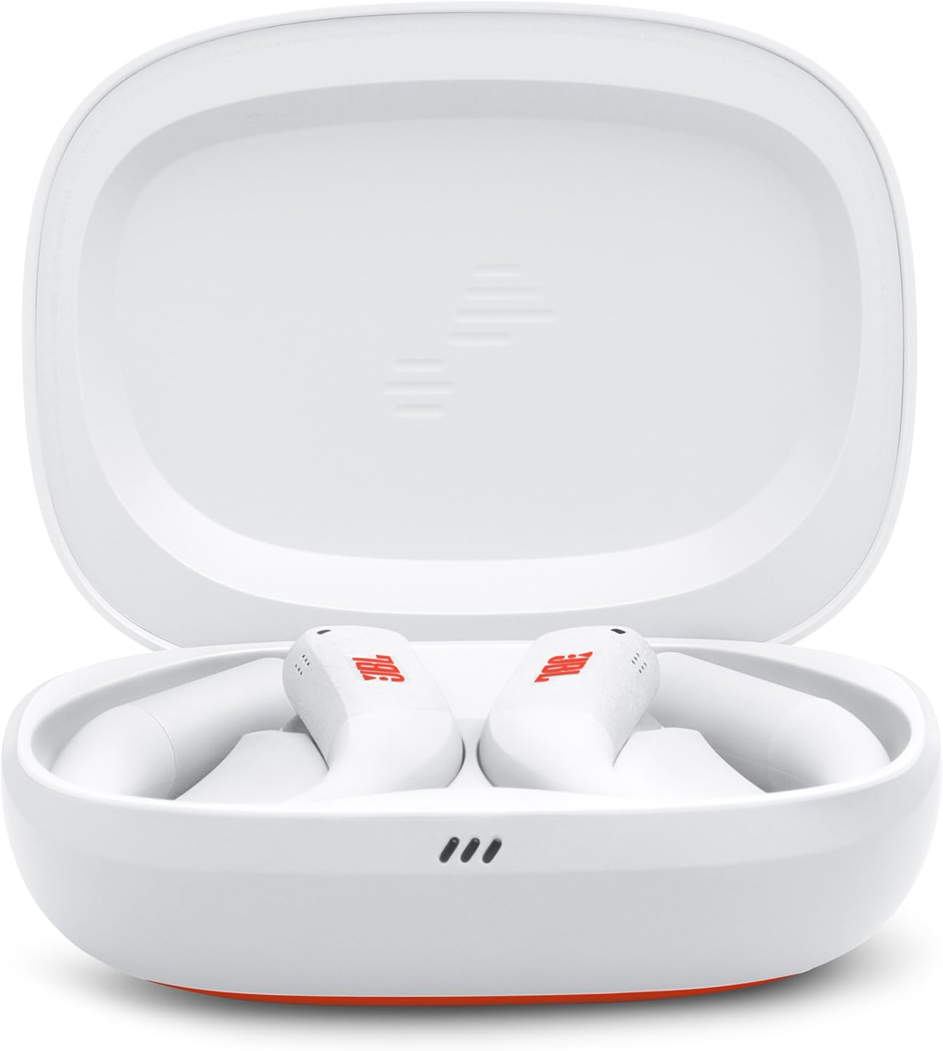 JBL Endurance Peak 4 - True Wireless Noise Cancelling Sport Earbuds, Up to 48Hrs total playback, water & dust proof (IP68), Secure fit with TwistLock™ design, & 6 mics for perfect calls (White/Orange)