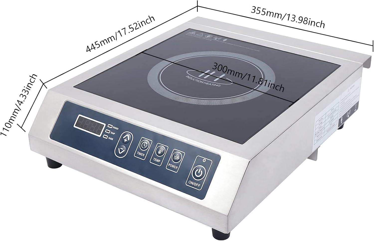 Induction Cooktop,Portable Induction Cooktop Countertop Burner,Professional Countertop Induction Cooktop with Push-button,Overheating Protection (1800W)