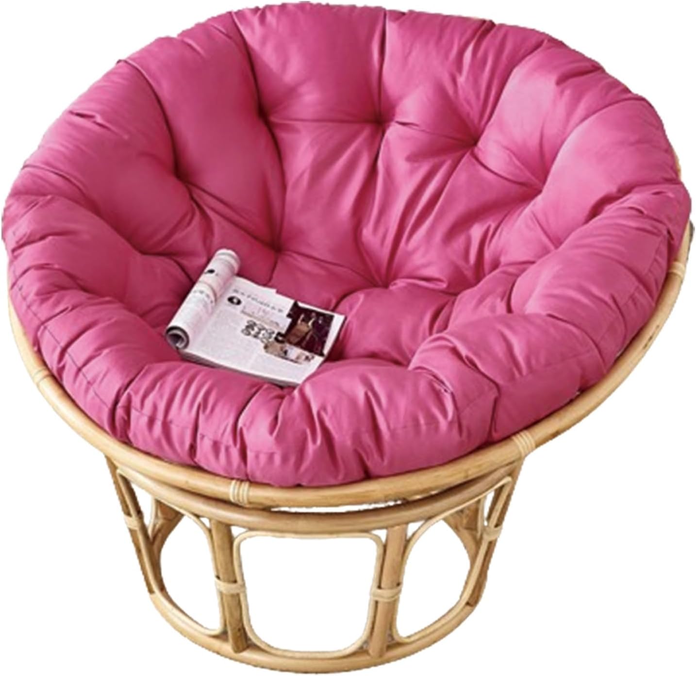 Indoor Outdoor Waterproof Papasan Chair Cushion Egg Chair Cushion Hanging Chair Cushion Patio Chair Mat for Rocking Chair Seats(Pink,170 * 120cm)