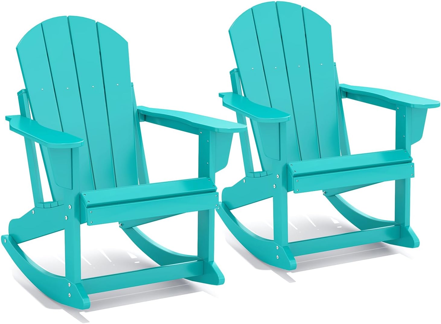 GREENVINES Adirondack Rocking Chair | HDPE Plastic | Porch Rocker | Chair for Outdoor Patio Deck | All Weather | Aqua