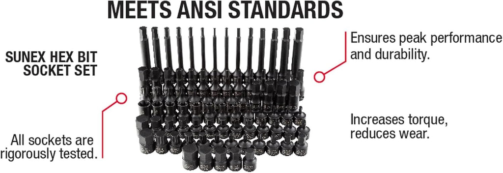 Sunex 3569 3/8' Dr. Master Hex Bit Impact Socket Set (84 Piece)
