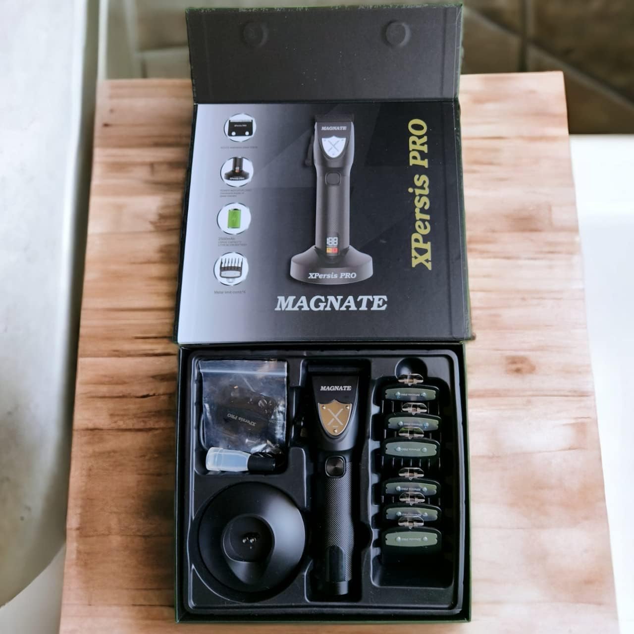 PRO Magnate DLC Fade Blade Hair Clippers for Mens,Barbers Professional Cordless Hair Clippers + Cordless Hair Trimmers Brushless and DLC Blade +Electric Razor Foil Shaver with Sharp Blades