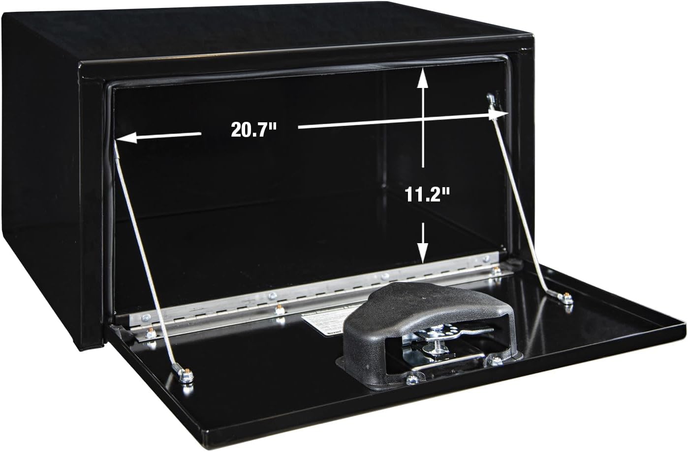 Buyers Products 1703300 Black Steel Underbody Truck Tool Box – 14 x 16 x 24 Inch - Truck Bed & Underbelly RV Storage Box, Locking T-Latch, Weather-Resistant, Heavy-Duty Flatbed Job Box, Made in USA