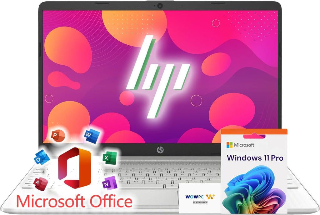 HP 15 Laptop for School, Work & Home • 15.6' FHD 1080p IPS Display • Powerful Intel Processor • 16GB RAM • 1TB SSD • Microsoft Office • Copilot AI • Windows 11 Pro • SD Card Reader • HDMI