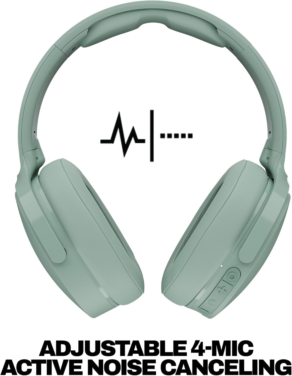 Skullcandy Hesh ANC Wireless Over-Ear Bluetooth Headphones, Active Noise Cancelling, Up to 22 Hrs Battery, Foldable Lightweight Design, Microphone for iPhone Android - Preppy Sage