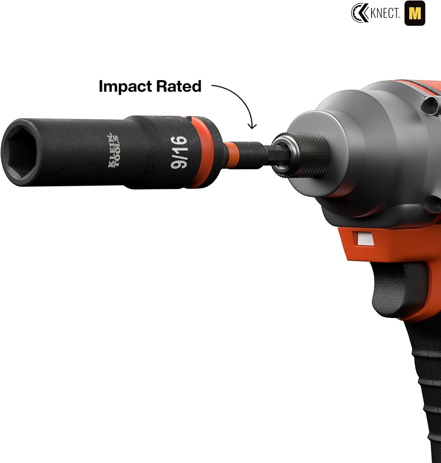 Klein Tools 65148HD KNECT Deep-Well and Shallow Impact Socket Set, 3/8-Inch Drive, SAE and Metric, 44-Piece Tool Set, Impact Driver, Swivel Adapter, Wrench Extensions, Removable Socket Organizer
