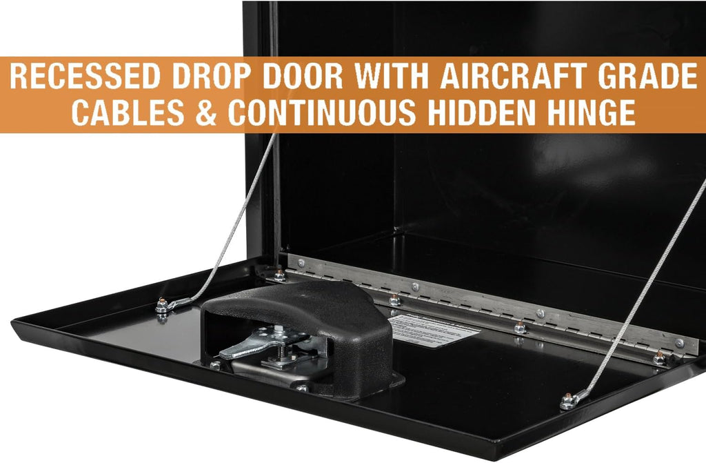 Buyers Products 1703312 Black Steel Underbody Truck Tool Box – 15 x 10 x 24 Inch - Truck Bed & Underbelly RV Storage Box, Locking T-Latch, Weather-Resistant, Heavy-Duty Flatbed Job Box, Made in USA