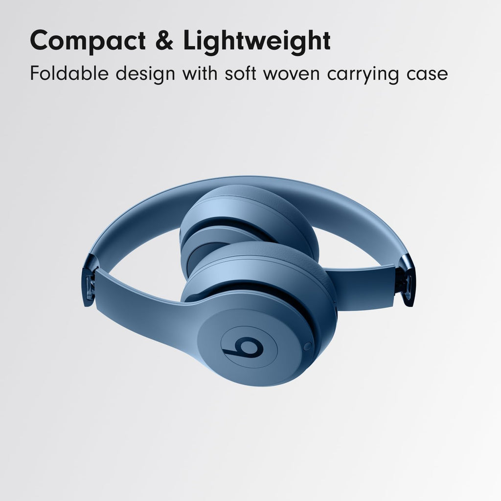 Beats Solo 4 - Wireless Bluetooth On-Ear Headphones, Apple & Android Compatible, Up to 50 Hours of Battery Life - Slate Blue (Renewed)