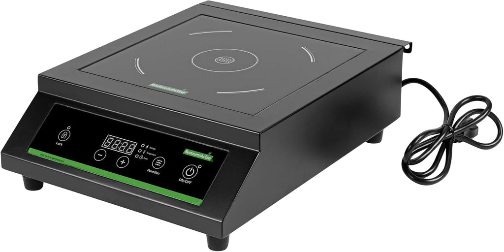 Restaurantware-Kitchen Tek 3500 W Induction Cooktop, 1 Electric Hot Plate With Sensor Touch - 140F To 465F, 10 Wattage Settings, Black Steel Countertop Induction Stove With Ceramic Plate, 240V