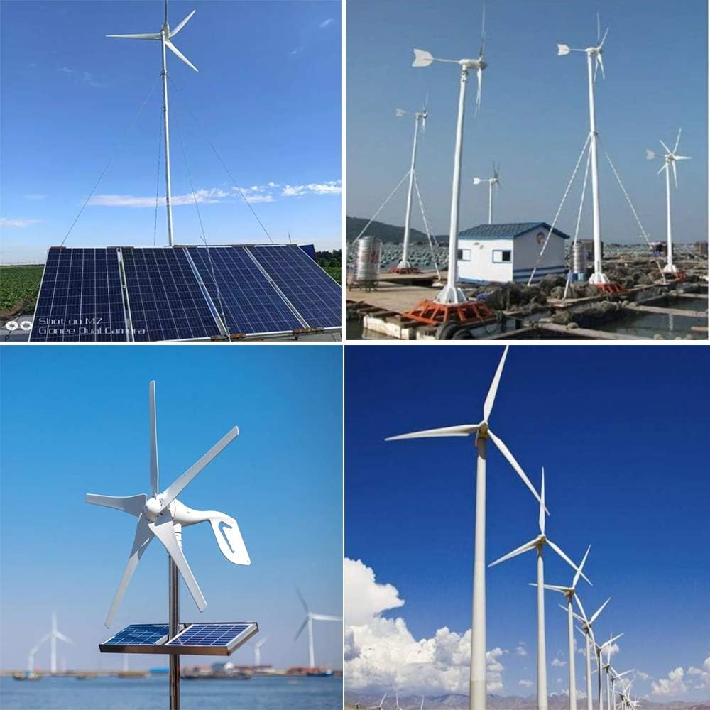1000W Wind Solar Generator Kit with 2000W Inverter: 400W Wind Turbine and 6PCS 100W Semi-Flexible Solar Panels Charger for 12V 24V Roof Car Uneven Surfaces (1000W Wind Solar Kit with 2000w Inverter)