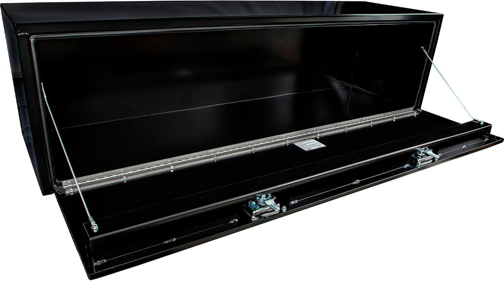 Buyers Products 1702317 Black Steel Underbody Truck Tool Box – 18 x 18 x 66 Inch - Truck Bed & Underbelly RV Storage Box, Locking T-Latch, Weather-Resistant, Heavy-Duty Flatbed Job Box, Made in USA