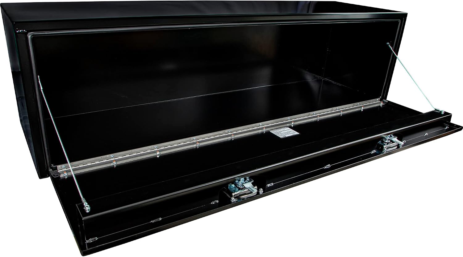 Buyers Products 1702317 Black Steel Underbody Truck Tool Box – 18 x 18 x 66 Inch - Truck Bed & Underbelly RV Storage Box, Locking T-Latch, Weather-Resistant, Heavy-Duty Flatbed Job Box, Made in USA