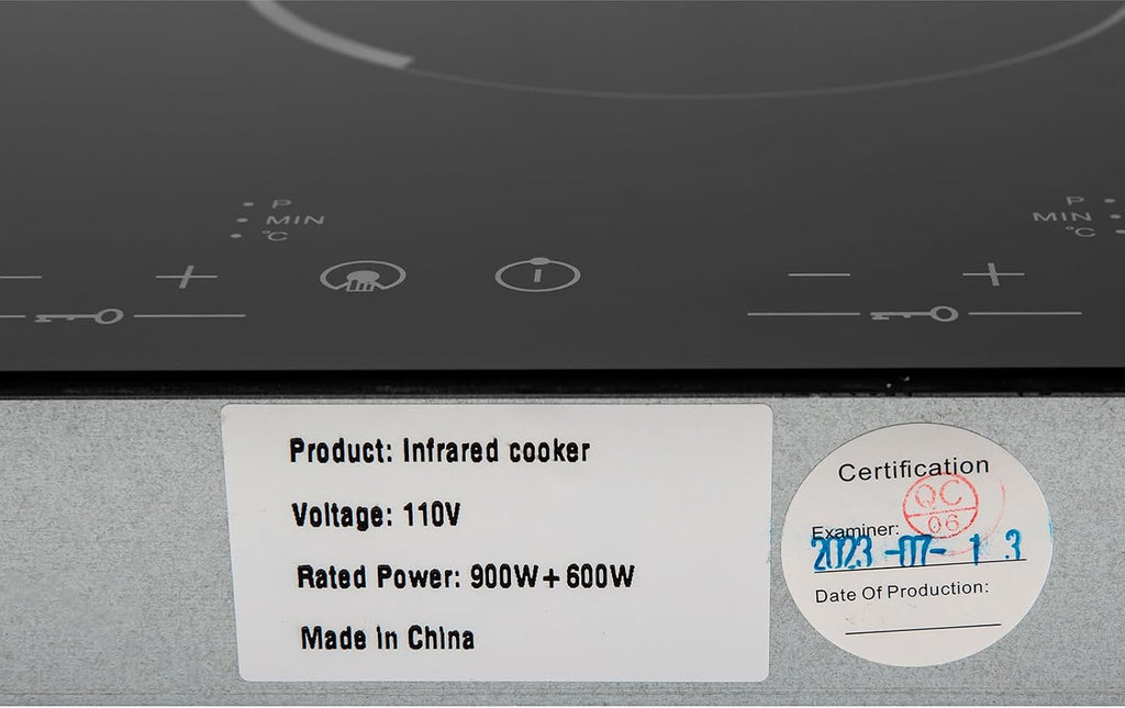 Electric Ceramic Cooktop 2 Burner, 1500W Induction Cooktop with 9 Power Levels, 140-482°F Temp Control & 120min Timer, Countertop Burner for All Pots, Black