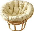 Indoor Outdoor Waterproof Papasan Chair Cushion Egg Chair Cushion Hanging Chair Cushion Patio Chair Mat for Rocking Chair Seats(Cream Color,180 * 180cm)