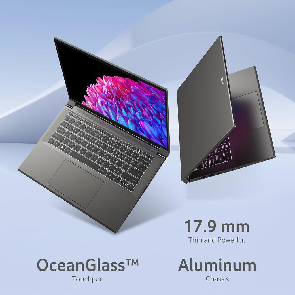 Acer Swift X 14 Laptop | 14.5' OLED 2880 x 1800 120Hz Calman Verified | Unlock AI Experiences | Intel Core Ultra 7 Processor 155H | NVIDIA GeForce RTX 4060 | 16GB LPDDR5X | 1TB SSD | SFX14-72G-77NJ