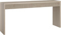 Henn&Hart 64' Rectangular Fluted Console Table, Ribbed Entryway Table, Sofa Table for Entryway, Living Room, Couch, Hallway, or Office, Beech White