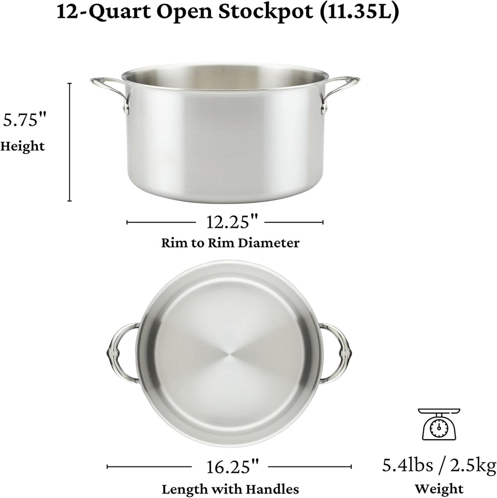 Thomas Keller Insignia by Hestan - Stainless Steel 12 Quart Stock Pot, Induction Cooktop Compatible