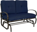 Kozyard Cozy Patio Glider Bench - Outdoor Rocking Loveseat with Sturdy Frame and Cushioned Seats for Patio, Yard - Rocker Swing with Outdoor Seating, Perfect for Porch Outdoo (NavyBlue)