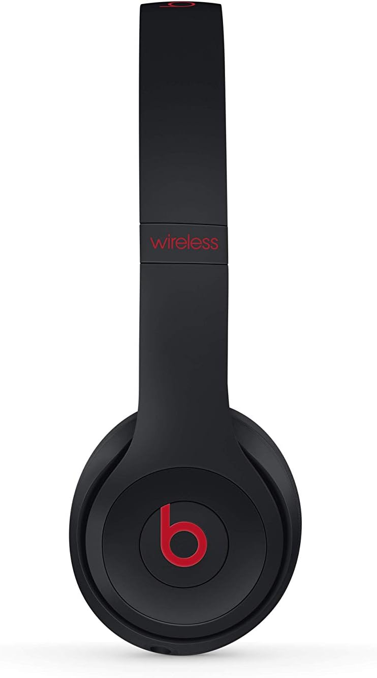 Beats Solo3 Wireless On-Ear Headphones - Apple W1 Headphone Chip, Class 1 Bluetooth, 40 Hours Of Listening Time - Defiant Black-Red (Previous Model)