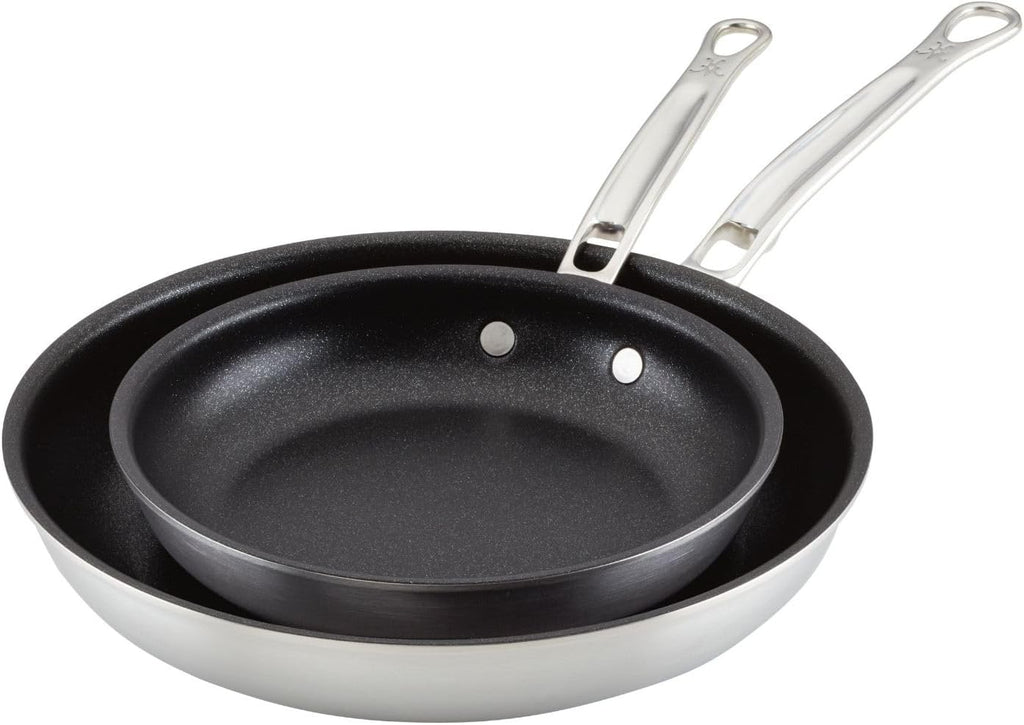 Thomas Keller Insignia by Hestan - Stainless Steel Frying Pan Set with TITUM Nonstick System, Induction Cooktop Compatible, Made without PFOAs (8.5' & 11')