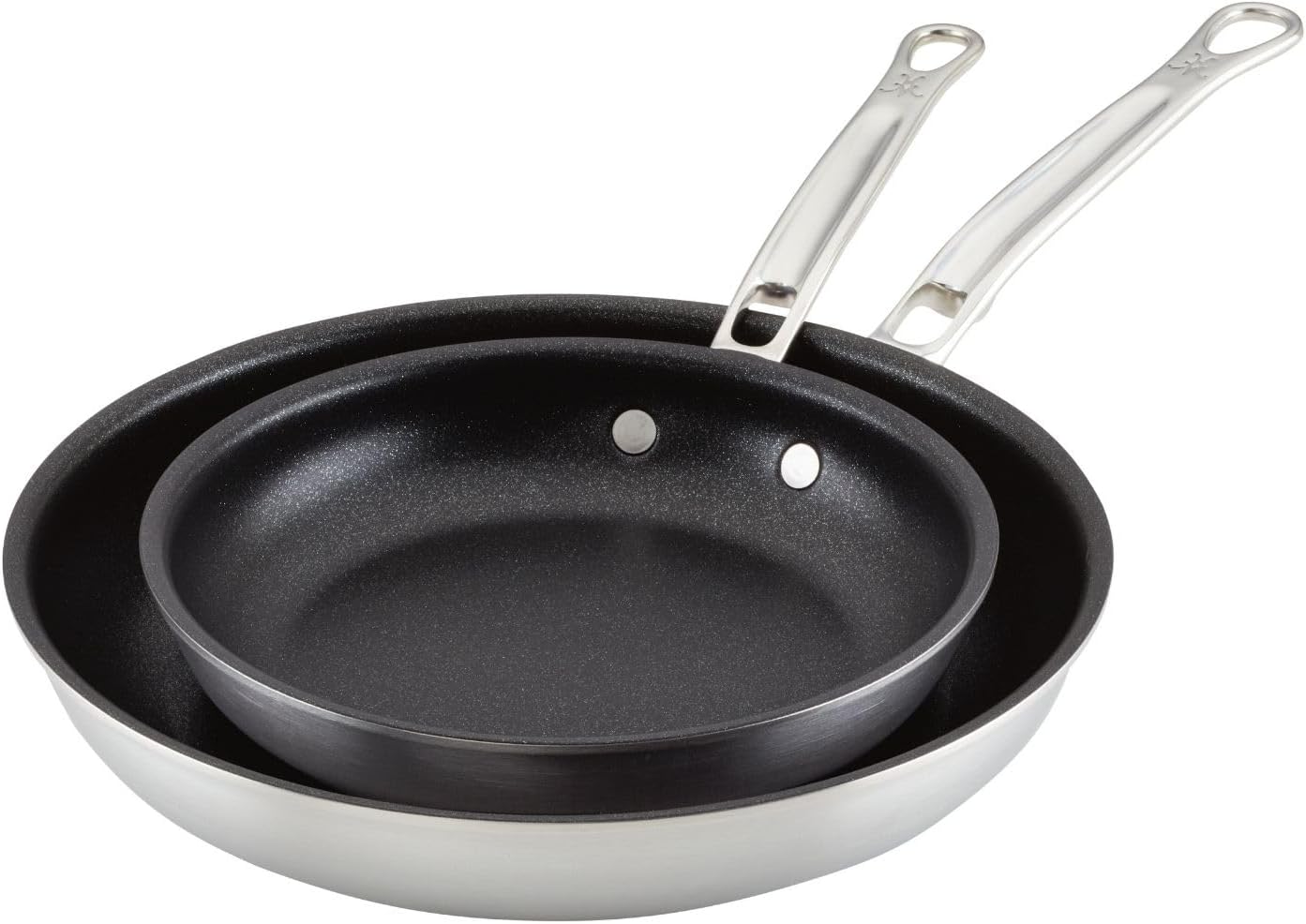Thomas Keller Insignia by Hestan - Stainless Steel Frying Pan Set with TITUM Nonstick System, Induction Cooktop Compatible, Made without PFOAs (8.5' & 11')