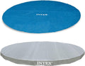 Intex 18' Round Easy Set Vinyl Solar Cover Bundled with 18' Deluxe Debris Pool Cover Above Ground Swimming Pools, Pool Cover Accessory Only